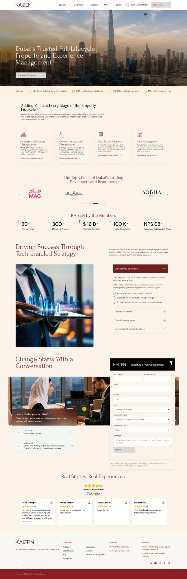 kaizenams.com homepage