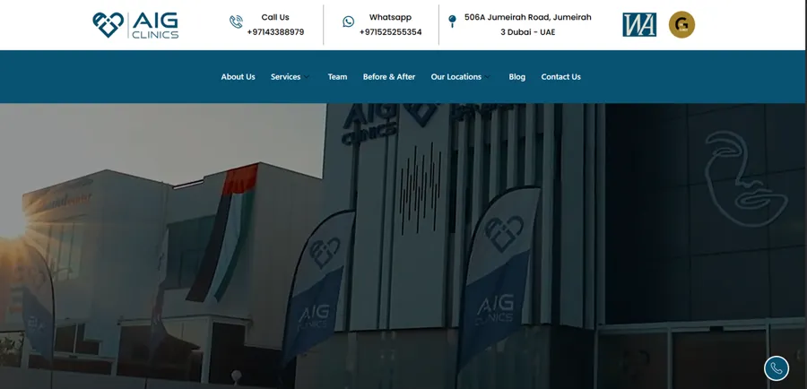 aigclinics.com homepage hero